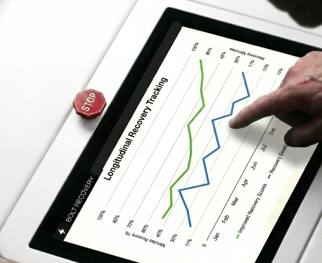 Bolt touchscreen showing longitudinal recovery tracking over time
